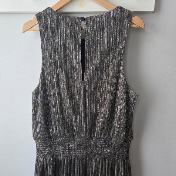 Banana Republic Metallic High-Low Dress, Gold Mix, size US 2 - Picture 3 of 12